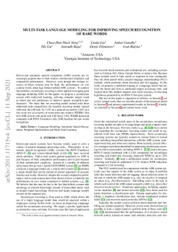 Multi-task Language Modeling for Improving Speech Recognition of Rare
  Words
