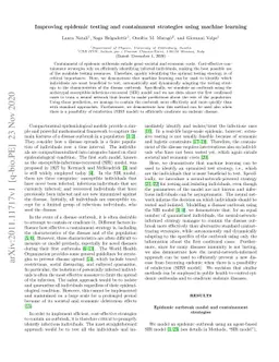 Improving epidemic testing and containment strategies using machine
  learning