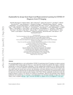 Explainable-by-design Semi-Supervised Representation Learning for
  COVID-19 Diagnosis from CT Imaging