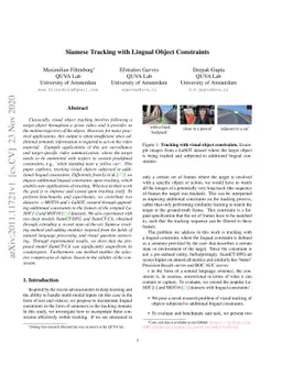 Siamese Tracking with Lingual Object Constraints