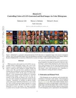 HistoGAN: Controlling Colors of GAN-Generated and Real Images via Color
  Histograms