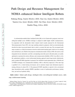 Path Design and Resource Management for NOMA enhanced Indoor Intelligent
  Robots