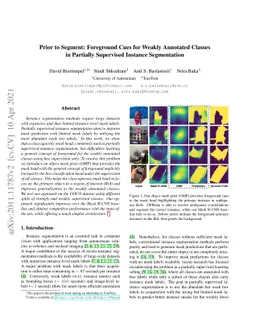 Prior to Segment: Foreground Cues for Weakly Annotated Classes in
  Partially Supervised Instance Segmentation