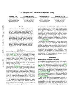 The Interpretable Dictionary in Sparse Coding