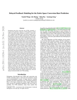 Delayed Feedback Modeling for the Entire Space Conversion Rate
  Prediction