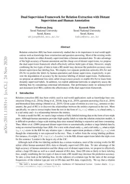 Dual Supervision Framework for Relation Extraction with Distant
  Supervision and Human Annotation