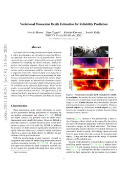 Variational Monocular Depth Estimation for Reliability Prediction