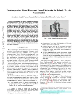 Semi-supervised Gated Recurrent Neural Networks for Robotic Terrain
  Classification