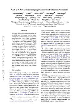 GLGE: A New General Language Generation Evaluation Benchmark