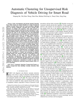 Automatic Clustering for Unsupervised Risk Diagnosis of Vehicle Driving
  for Smart Road