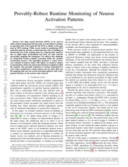 Provably-Robust Runtime Monitoring of Neuron Activation Patterns