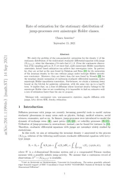 Rate of estimation for the stationary distribution of jump-processes
  over anisotropic Holder classes