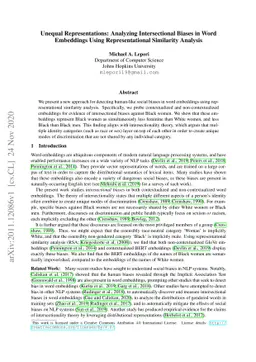 Unequal Representations: Analyzing Intersectional Biases in Word
  Embeddings Using Representational Similarity Analysis