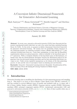 A Convenient Infinite Dimensional Framework for Generative Adversarial
  Learning