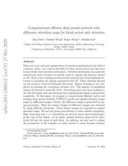 Computational efficient deep neural network with difference attention
  maps for facial action unit detection