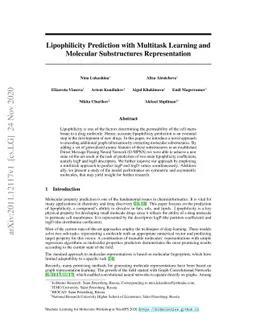 Lipophilicity Prediction with Multitask Learning and Molecular
  Substructures Representation