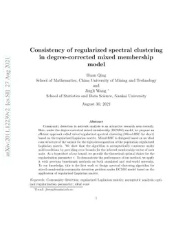 Consistency of regularized spectral clustering in degree-corrected mixed
  membership model