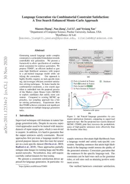Language Generation via Combinatorial Constraint Satisfaction: A Tree
  Search Enhanced Monte-Carlo Approach