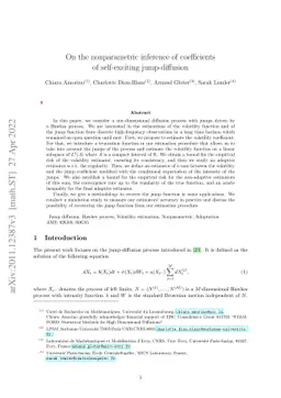 On the nonparametric inference of coefficients of self-exciting
  jump-diffusion