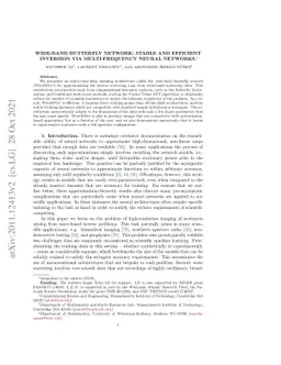 Wide-band butterfly network: stable and efficient inversion via
  multi-frequency neural networks