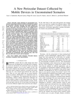 A New Periocular Dataset Collected by Mobile Devices in Unconstrained
  Scenarios