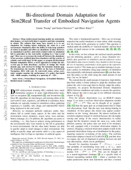 Bi-directional Domain Adaptation for Sim2Real Transfer of Embodied
  Navigation Agents
