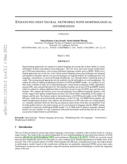 Enhancing deep neural networks with morphological information