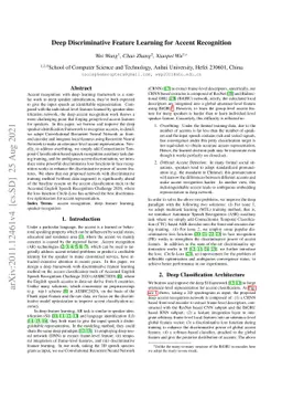 Deep Discriminative Feature Learning for Accent Recognition