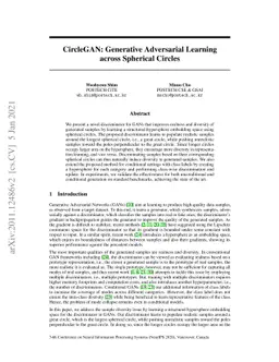 CircleGAN: Generative Adversarial Learning across Spherical Circles