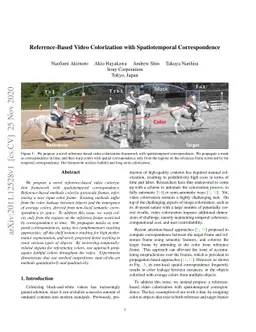 Reference-Based Video Colorization with Spatiotemporal Correspondence