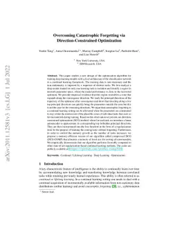 Overcoming Catastrophic Forgetting via Direction-Constrained
  Optimization