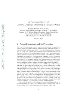 A Panoramic Survey of Natural Language Processing in the Arab World