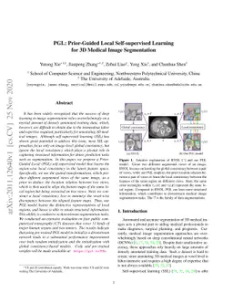 PGL: Prior-Guided Local Self-supervised Learning for 3D Medical Image
  Segmentation