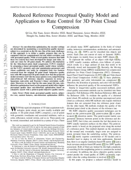 Reduced Reference Perceptual Quality Model and Application to Rate
  Control for 3D Point Cloud Compression
