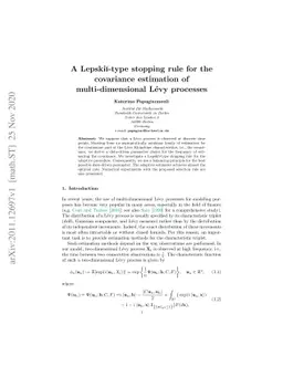 A Lepskiĭ-type stopping rule for the covariance estimation of
  multi-dimensional Lévy processes