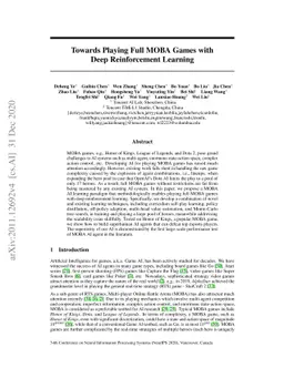 Towards Playing Full MOBA Games with Deep Reinforcement Learning