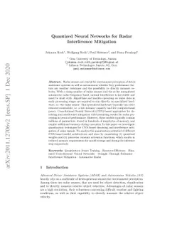 Quantized Neural Networks for Radar Interference Mitigation