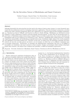 On the Serverless Nature of Blockchains and Smart Contracts