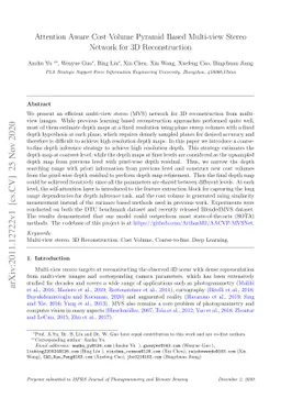 Attention Aware Cost Volume Pyramid Based Multi-view Stereo Network for
  3D Reconstruction