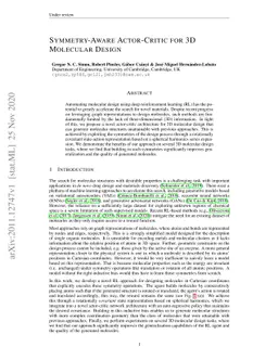 Symmetry-Aware Actor-Critic for 3D Molecular Design