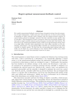 Regret-optimal measurement-feedback control