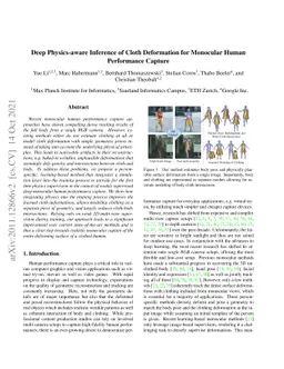 Deep Physics-aware Inference of Cloth Deformation for Monocular Human
  Performance Capture