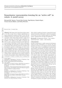 Sensorimotor representation learning for an "active self" in robots: A
  model survey