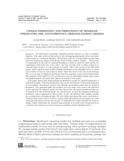 Characterization and Derivation of Heard-Of Predicates for Asynchronous
  Message-Passing Models