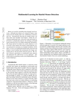 Multimodal Learning for Hateful Memes Detection