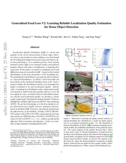 Generalized Focal Loss V2: Learning Reliable Localization Quality
  Estimation for Dense Object Detection