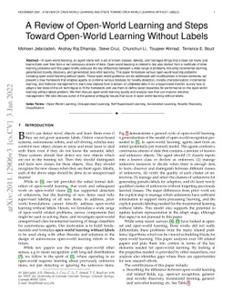 A Review of Open-World Learning and Steps Toward Open-World Learning
  Without Labels