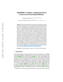 torchdistill: A Modular, Configuration-Driven Framework for Knowledge
  Distillation
