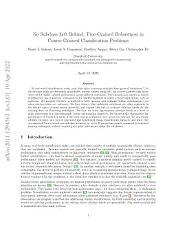 No Subclass Left Behind: Fine-Grained Robustness in Coarse-Grained
  Classification Problems