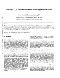 Exploratory LQG Mean Field Games with Entropy Regularization